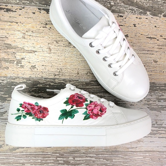 J/SLIDES Shoes - J Slides Adel White Leather Sneaker , size 7.5
